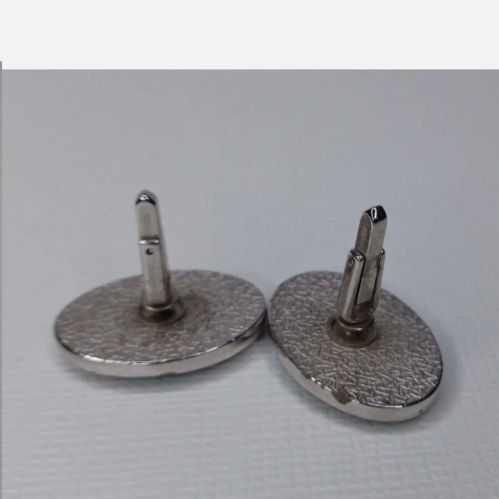 Vintage Gondola Cufflinks Mens Jewelry Silver Tone Cuff Links Elegant Bl…